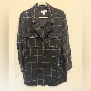 Beautiful Women’s Wool Black and White Plaid Jacket / Shacket. MB / Tribal Brand